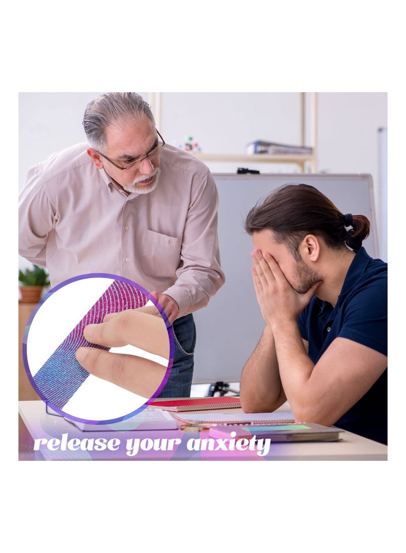 SYOSI 72 قطعة من ملصقات تخفيف الضغط الحسية للقلق، شرائط فيدجيت مزخرفة، ألعاب مضادة للتوتر، شرائط حسية خشنة مزخرفة، مواد لاصقة لتخفيف القلق للبالغين والمراهقين والفصول الدراسية، ألوان متدرجة - Image 5