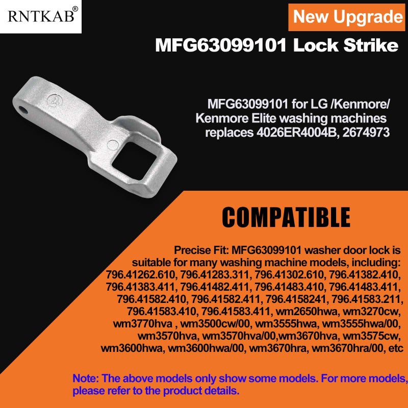 RNTKAB Upgrade Washer Door Lock Strike Mfg63099101 For Lg/Kenmore Washing Machine  Door Latch Hook Replacement Parts - Image 4