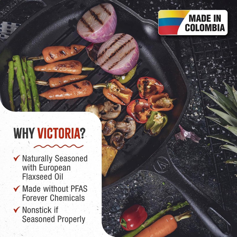 Victoria 10-Inch Cast Iron Grill Pan - Image 2