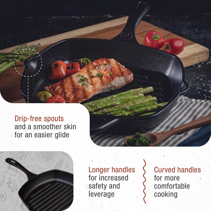Victoria 10-Inch Cast Iron Grill Pan - Image 5