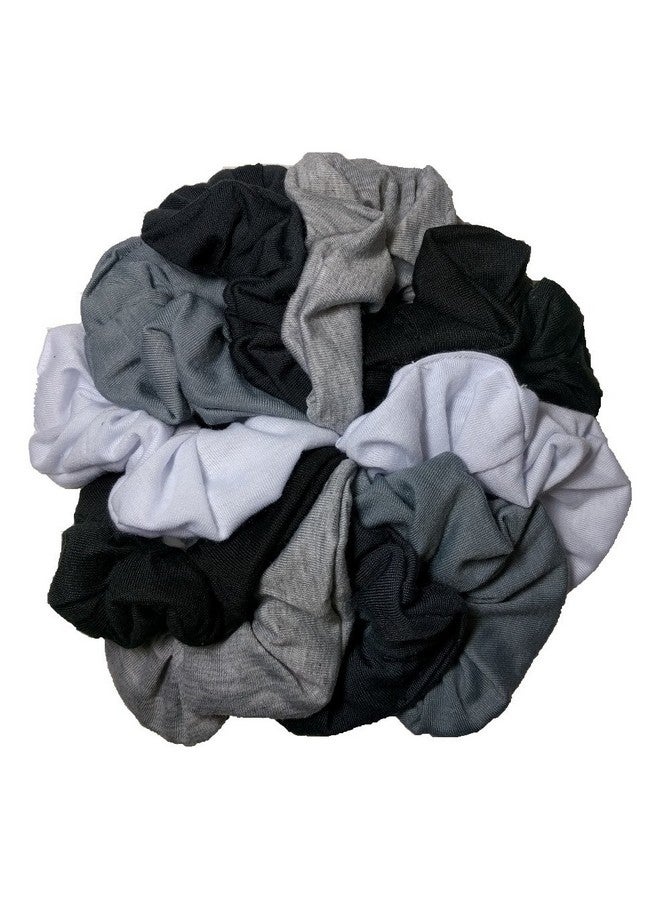 مجموعة ربطات شعر قطنية مكونة من 10 ربطات شعر قطنية ناعمة (رمادي وأسود وأبيض)