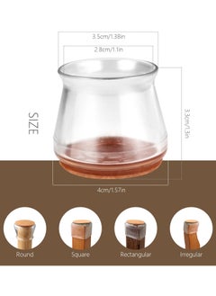 sokany 24 PCS Chair Leg Floor Protectors, Chair Leg Protectors for Hardwood Floors, Floor Protectors for Chairs with Felt Pads for Chair Legs, Table Legs or Other Furniture Legs (Clear/Brown)  - Image 2