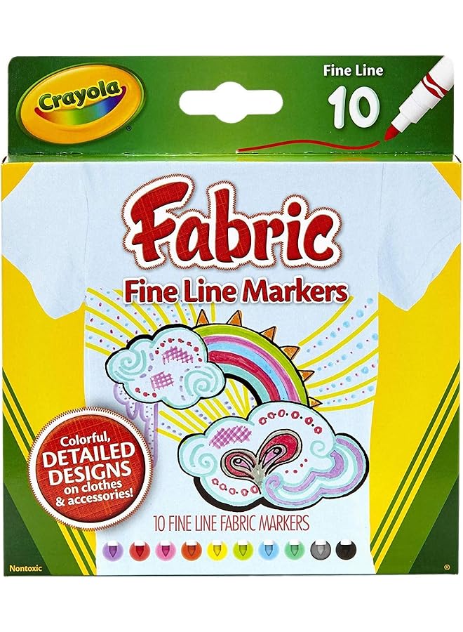 Crayola 10 Ct. Fine Line Fabric Markers 1 Of Piece  - Image 2