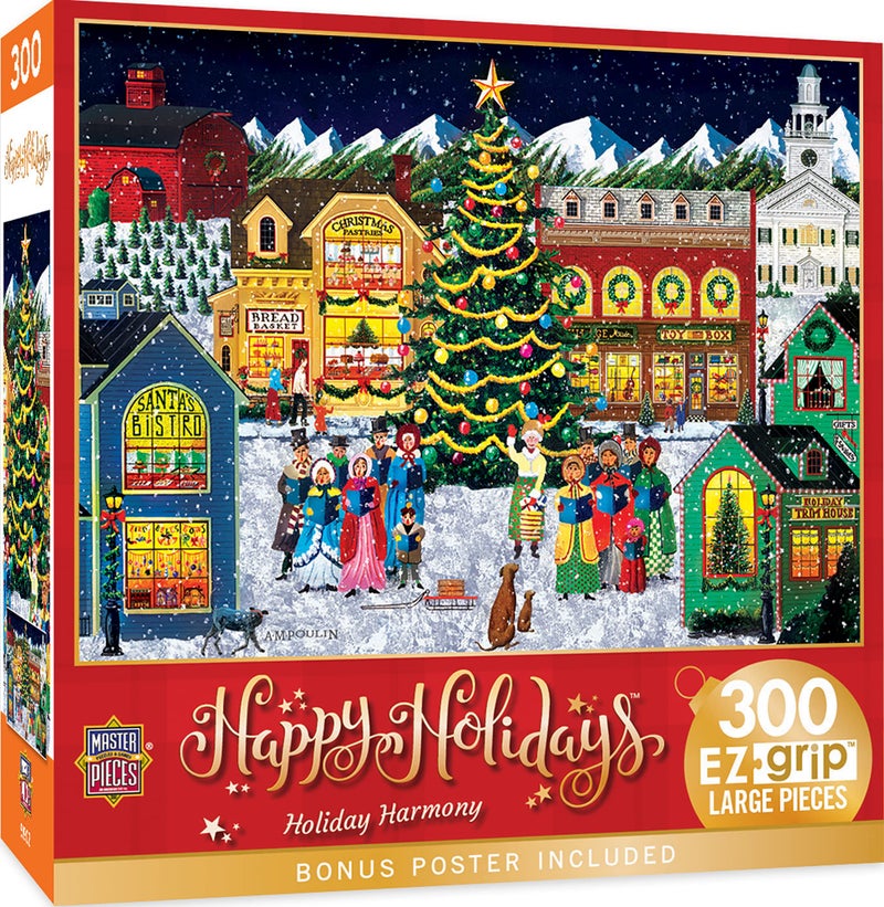 MasterPieces 300 Piece EZ Grip Christmas Jigsaw Puzzle - Holiday Harmony - 18"x24" - Image 1