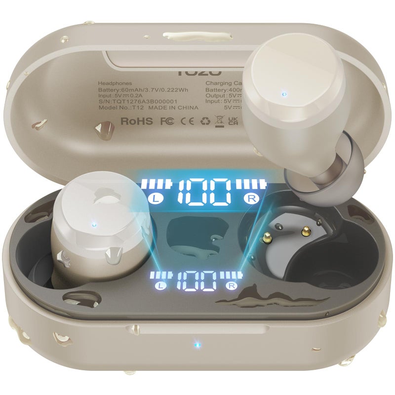 TOZO T12 Wireless Earbuds Bluetooth 5.3 Headphones, Call ENC Noise Cancelling Mic, 55Hrs Playtime App Customize EQ IPX8 Waterproof LED Digital Display Premium Sound Headset - Image 1