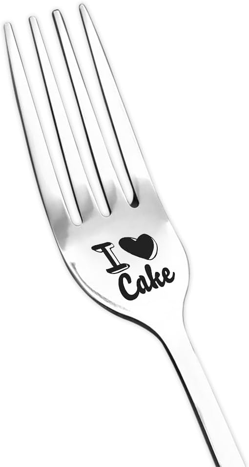 Sisadodo Anniversary Christmas Gifts for Women Men I Cake Fork for Son Daughter Cake Lover Gifts for Boyfrind Girlfriend Birthday Gifts Mom Dad for Grandma Grandpa Cake Forks - Image 1