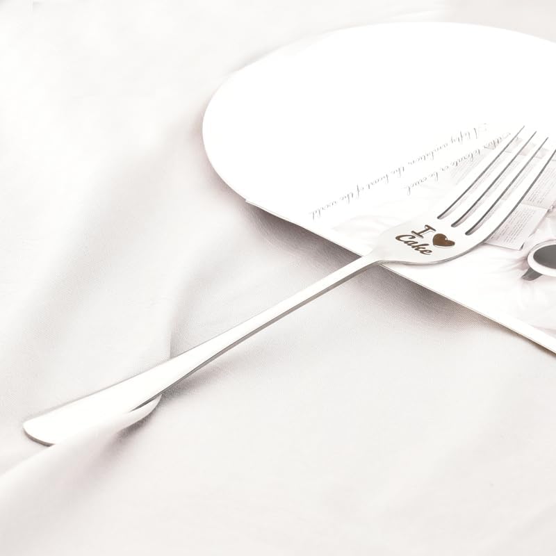 Sisadodo Anniversary Christmas Gifts for Women Men I Cake Fork for Son Daughter Cake Lover Gifts for Boyfrind Girlfriend Birthday Gifts Mom Dad for Grandma Grandpa Cake Forks - Image 3