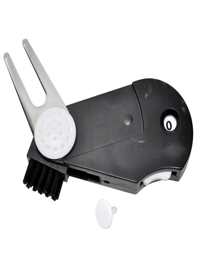 Intech All-Purpose 5-in-1 Golf Multi Tool with Ball Marker, Divot Tool, Groove Cleaner, Stroke Counter, Retractable Brush, Cool Golf Gifts for Men & Women - Image 1