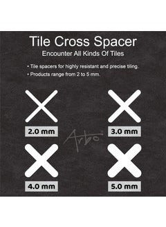 aürbo ARBO Tile SpacerTile Levelling System Plastic Use for Wall Floor Tiles 2mm 3mm 4mm 5mm Pack of 200 3 mm  - Image 3
