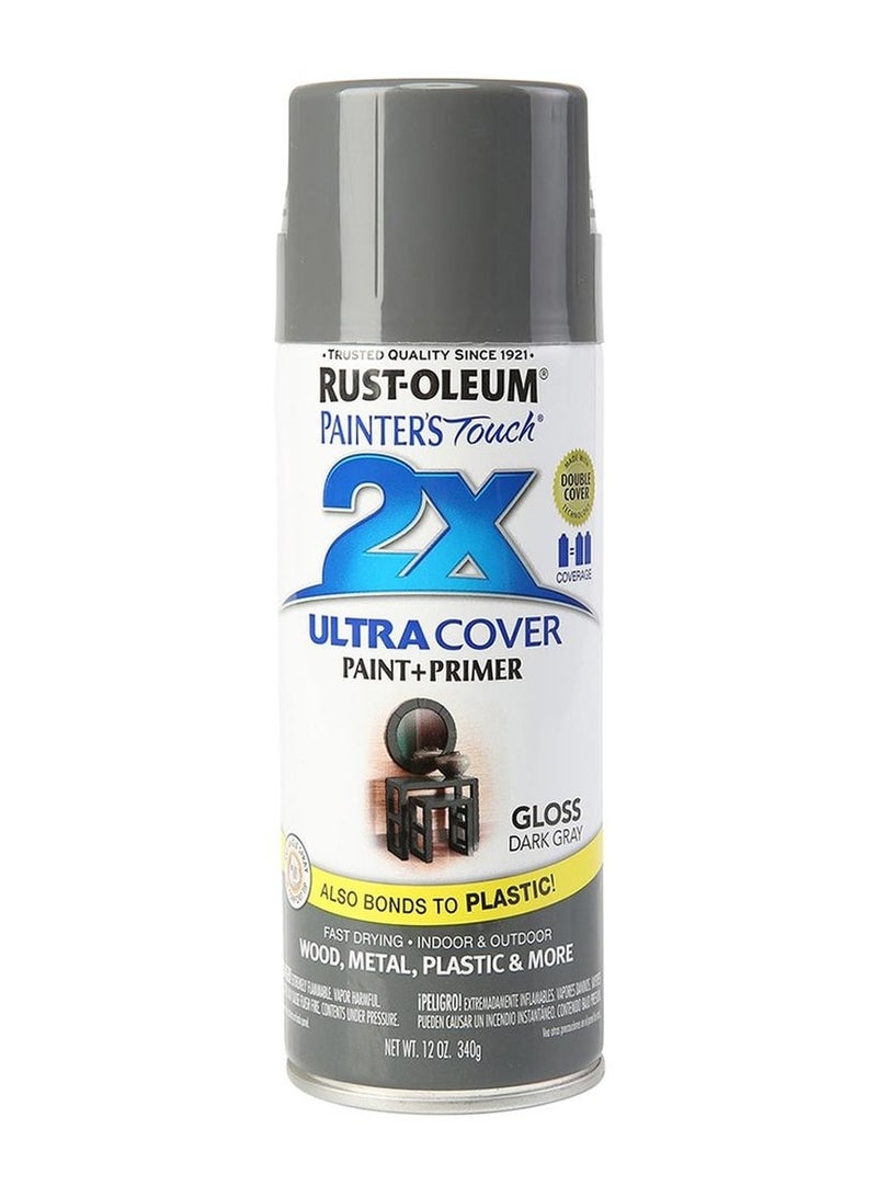 RUST-OLEUM Painter's Touch Ultra Cover 2X Spray Paint (354.9 ml, Gloss Dark Gray)