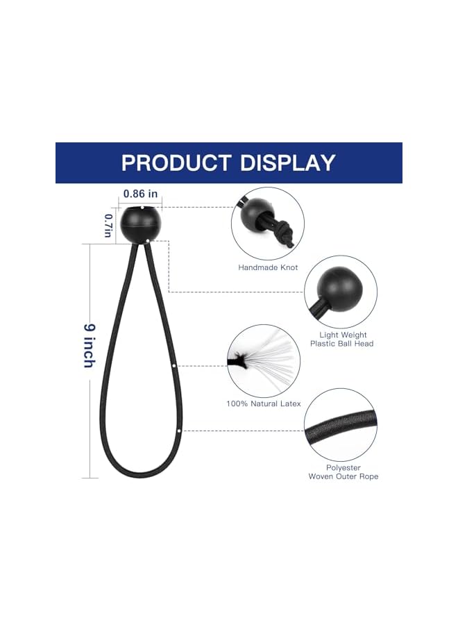 The Bros The Bros 50 PCS Ball Bungee Cords, 6 inch Heavy Duty Bungee Cord with Balls Black Tie Down Cords 0.4cm Thick Ball Bungee with Elastic String for Canopy, Tarp, Straps, Tent, Poles, Wires - Image 3