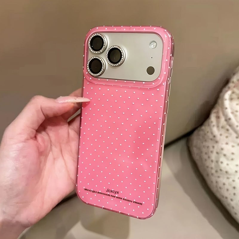 Orange Soft Shockproof Jelly Phone Case For iPhone 17 Pro Max Simple Polka Dot Candy Color Stylish Glossy Back Cover - Image 3