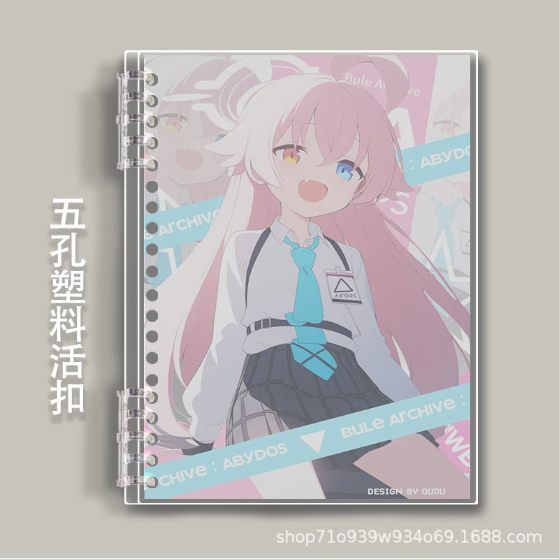 Blue File Series A5B5 Buckle Removable Notebook Notepad Horizontal Line Student Secondary Pp Seal - Image 4