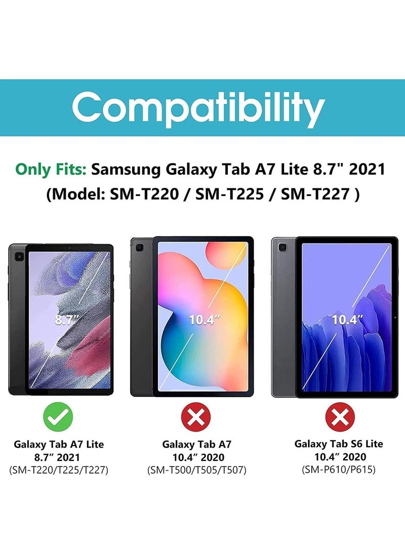 Galaxy Tab A7 Lite Case 8.7 Inch (SM-T220/ SM-T225/ SM-T227), Protective Stand Case Hard Shell Cover for 8.7 Inch Samsung Tab A7 Lite Tablet 2021 -Black - Image 2
