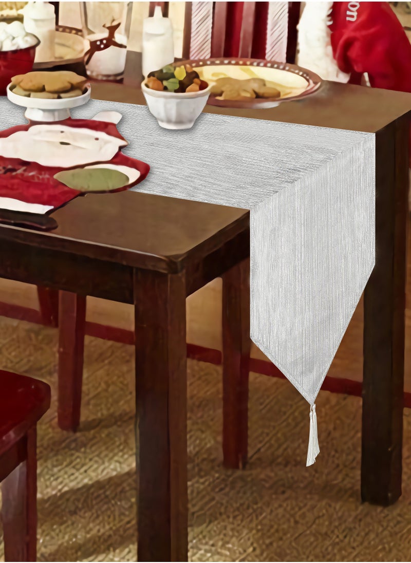 CHRISTMAS MAGIC Christmas Table Runner Silver 32x180cm  - Image 4