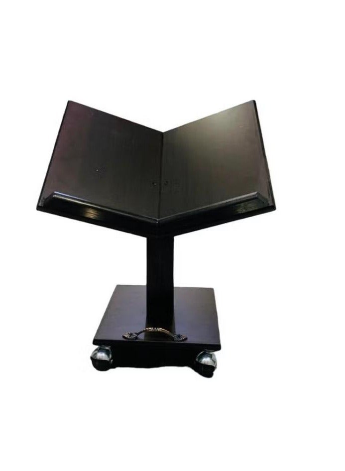 فيرونا حامل المصحف  القران الكريم خشبي متحرك مزود بعجلات لون أسود