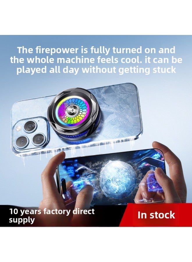 إسكدنيا Icing Magnetic Mobile Phone Radiator Semiconductor Refrigeration Mute Live Game Water Cooling Fan Cooling Eat Qingying-Color:29 Degree Real Ice Model | Magnetic Model | Black + Back Clip + Charger - Image 4