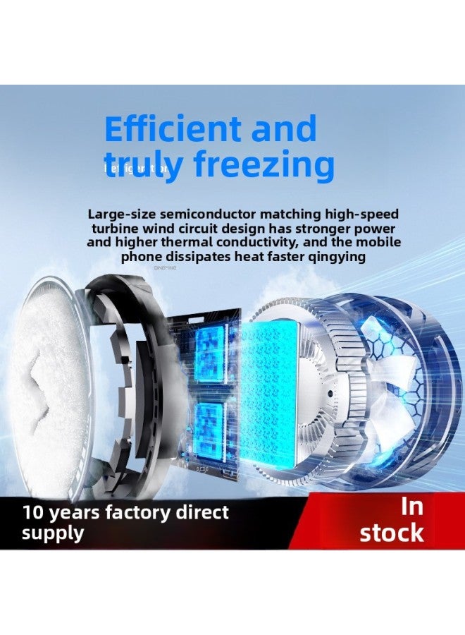 إسكدنيا Icing Magnetic Mobile Phone Radiator Semiconductor Refrigeration Mute Live Game Water Cooling Fan Cooling Eat Qingying-Color:29 Degree Real Ice Model | Magnetic Model | Black + Back Clip + Charger - Image 3