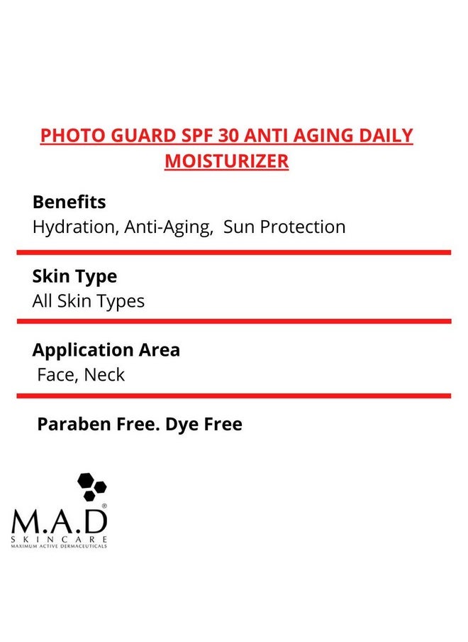 M.A.D Skincare Solar Protection Photo Guard Spf 30 Antiaging Daily Moisturizer 50G  - Image 2