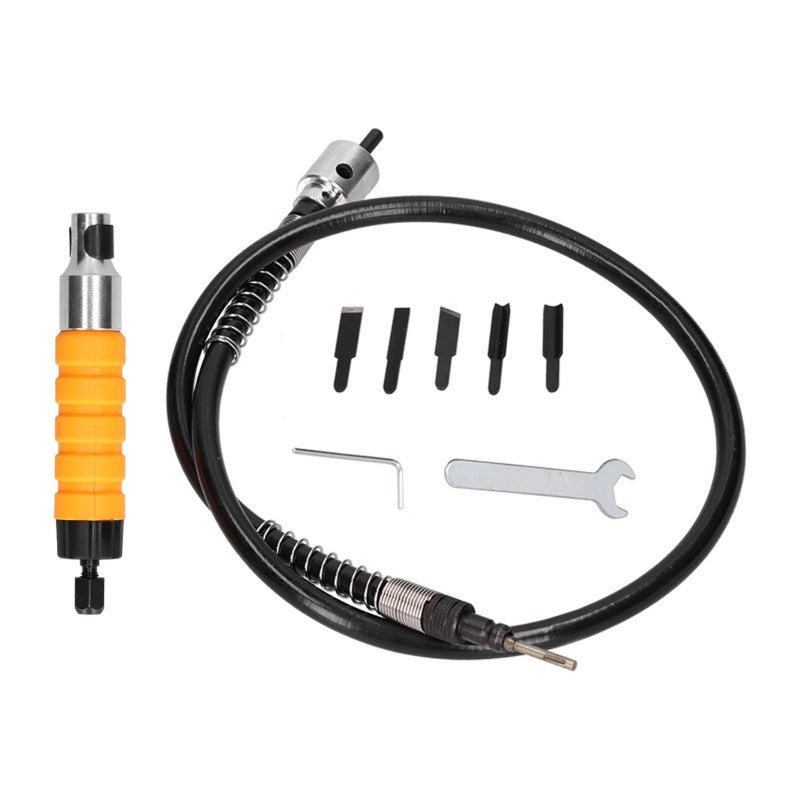Electric Wood Chisel 5 Knife Set: Comfortable Non Slip Handle - High Speed Vibrations Flexible Shaft Carving Tool for Home Woodworking, Woodworkers’ Wood Carving Projects - Image 4