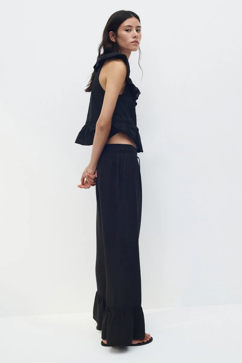 H&M Frill-trimmed drawstring trousers