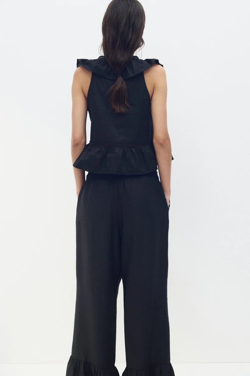 H&M Frill-trimmed drawstring trousers