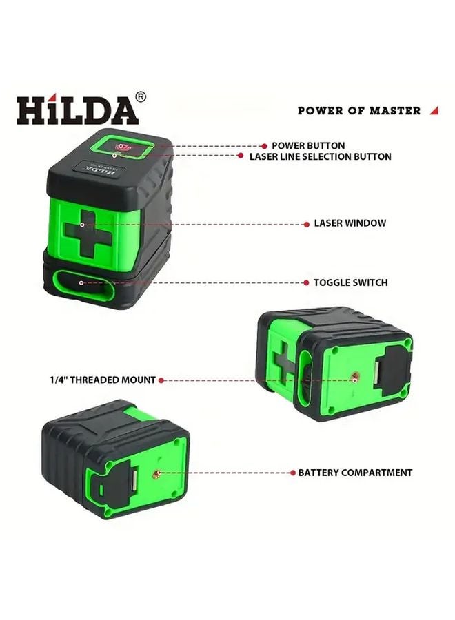 HILDA 2 Line Laser Level Self Leveling Ultra Green Beam 3 Brightness Machine And Bag - Image 4