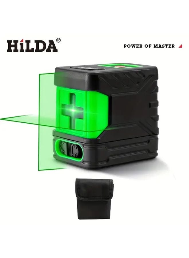 HILDA 2 Line Laser Level Self Leveling Ultra Green Beam 3 Brightness Machine And Bag - Image 1