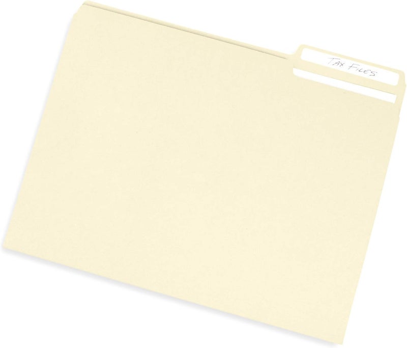 Blue Summit Supplies أقلام ملفات مانيلا 8.5 × 11، 1/3 قطع تبويب، حجم خطاب، فوانيل، رائعة للتنظيم وسهولة تخزين الملفات، 100 في العلبة (مانيلا) - Image 4