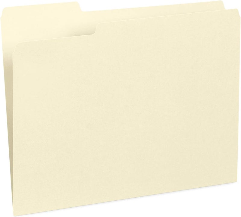 Blue Summit Supplies أقلام ملفات مانيلا 8.5 × 11، 1/3 قطع تبويب، حجم خطاب، فوانيل، رائعة للتنظيم وسهولة تخزين الملفات، 100 في العلبة (مانيلا) - Image 5