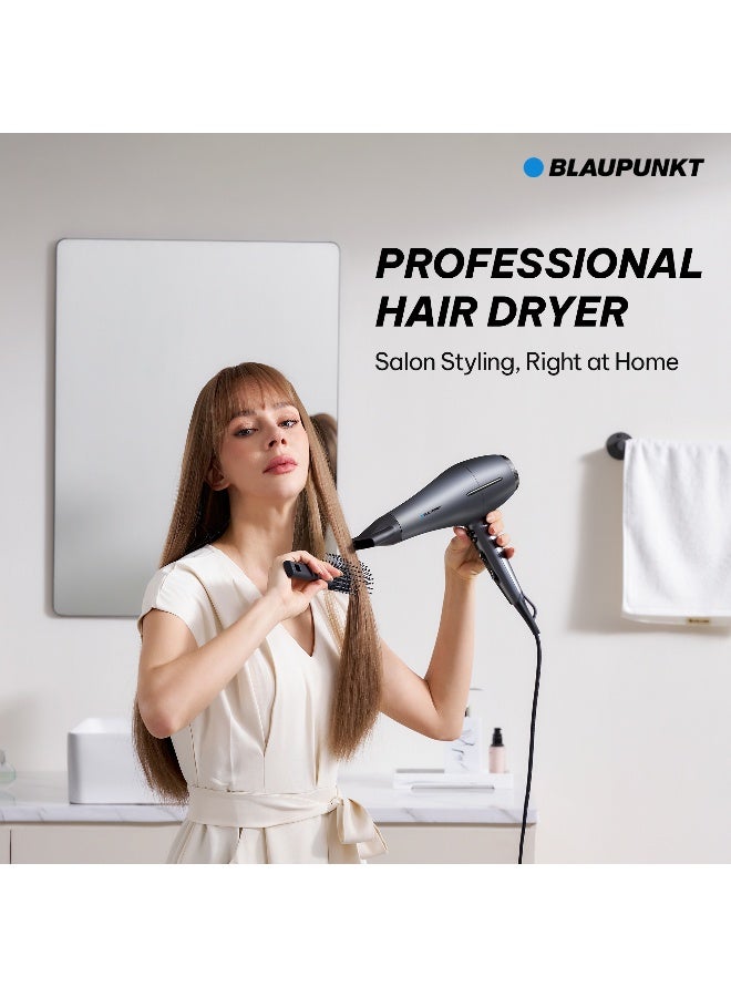 Blaupunkt مجفف شعر احترافي، 2400 واط، 3 درجات حرارة و2 إعدادات تدفق هواء، وظيفة أيونية، مركز، موزع، SDP730 - Image 2