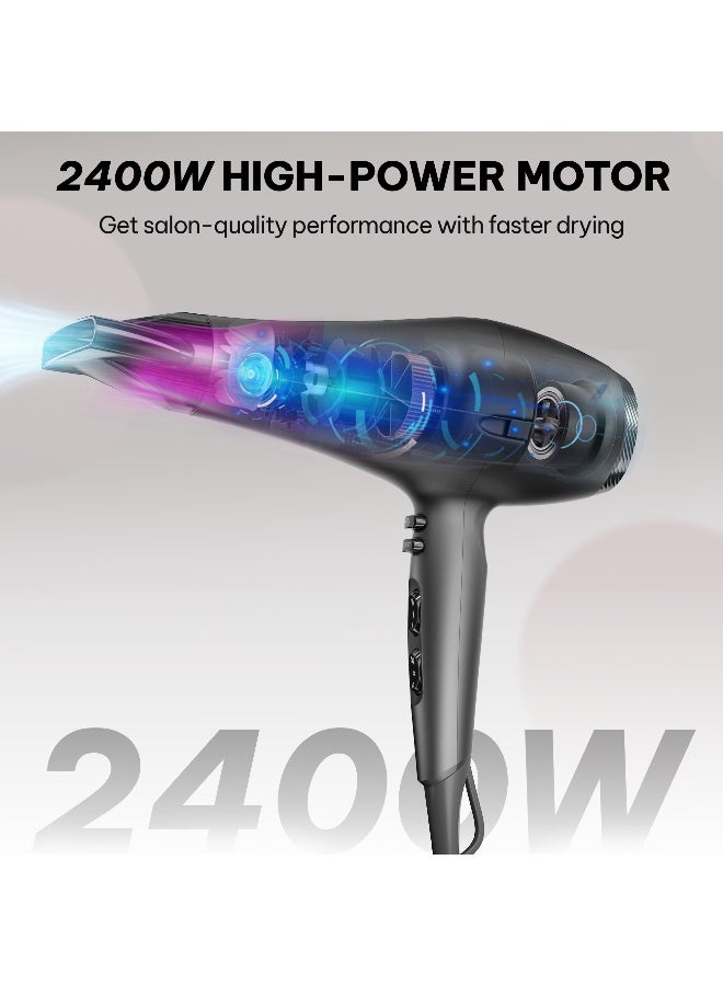 Blaupunkt مجفف شعر احترافي، 2400 واط، 3 درجات حرارة و2 إعدادات تدفق هواء، وظيفة أيونية، مركز، موزع، SDP730 - Image 3