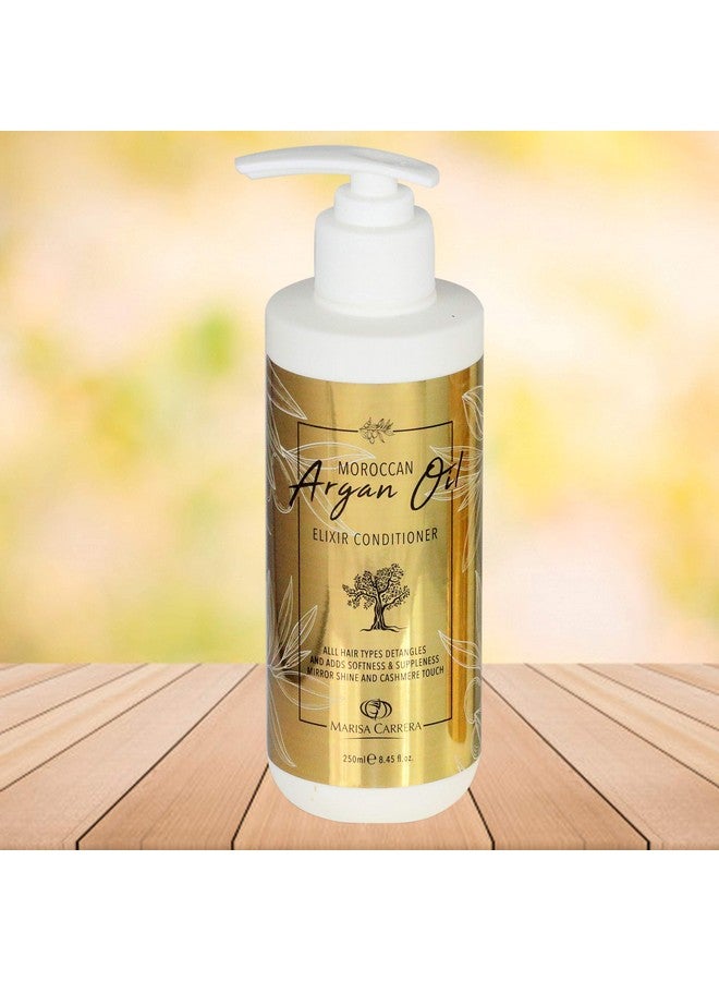 mc Marisa Carrera Moroccan Argan Oil Elixir Conditioner. Best Hair Conditioner For Damaged Curly Frizzy Or Dry Hair.Safe For Color And Keratin Treated Hair.250 Ml 8.45 Fl.Oz. - Image 3
