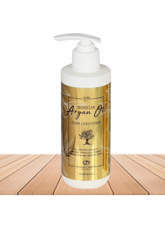 mc Marisa Carrera Moroccan Argan Oil Elixir Conditioner. Best Hair Conditioner For Damaged Curly Frizzy Or Dry Hair.Safe For Color And Keratin Treated Hair.250 Ml 8.45 Fl.Oz. - Image 4