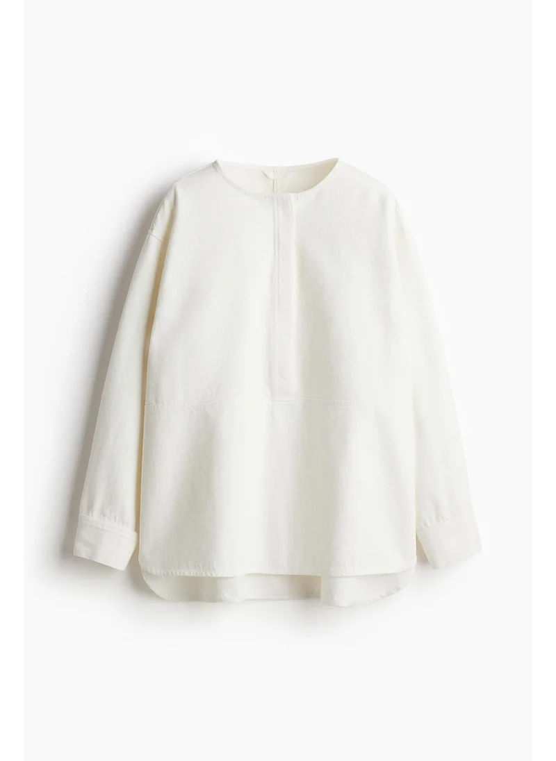 اتش اند ام Popover twill blouse