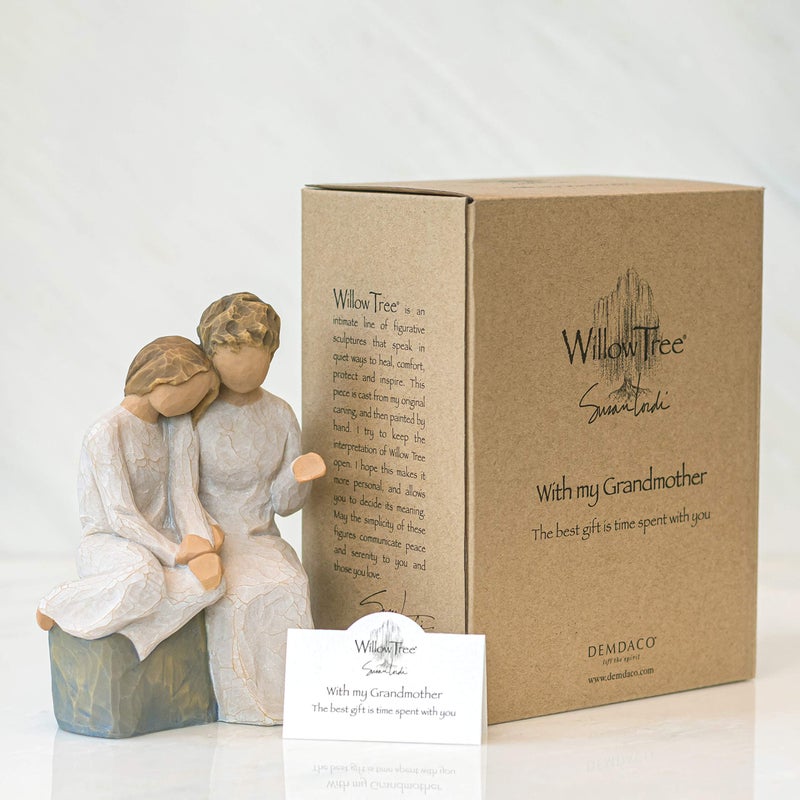 Willow Tree with My Grandmother, The Best Gift is time Spent with You, A Gift to Express Love, Closeness, and Family Relationships Between Grandparents and Grandchildren, Sculpted Hand-Painted Figure - Image 5