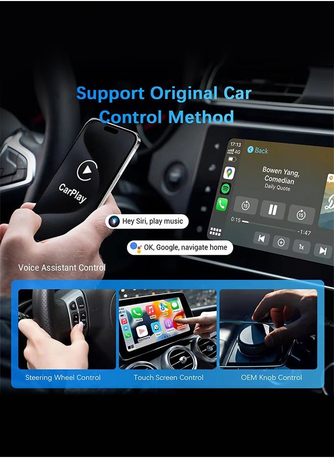 Generic - 2 in 1 Wireless CarPlay Apple CarPlay and Android Auto Car Adapter, with WiFi Bluetooth Plug and Play Converts Wired to Wireless for OEM Factory Wired Type-C/USB Adapter, 5Ghz WiFi Fast Auto Connect and Online Update - Image 1