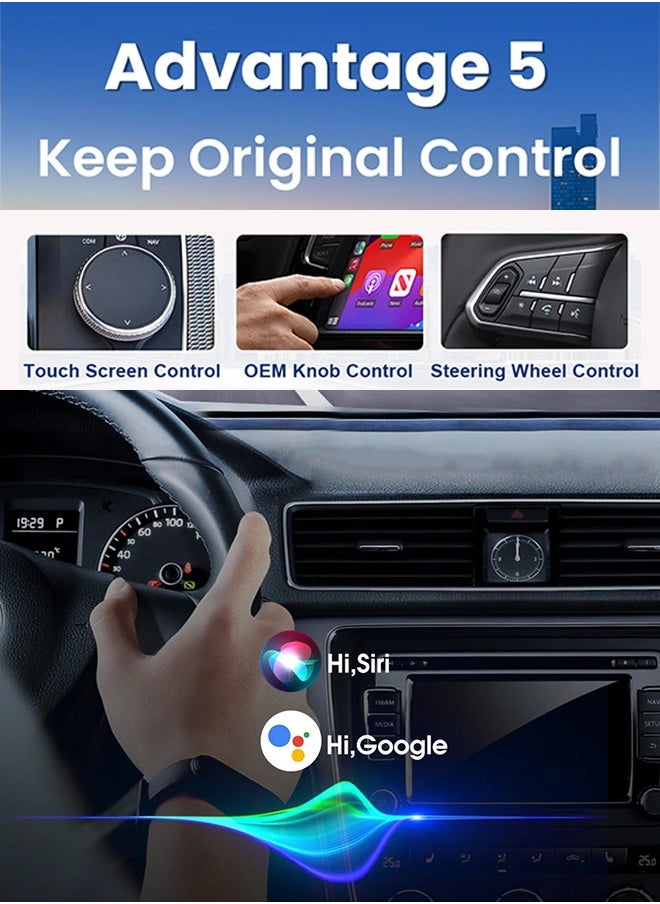 Generic - 2 in 1 Wireless CarPlay Apple CarPlay and Android Auto Car Adapter, with WiFi Bluetooth Plug and Play Converts Wired to Wireless for OEM Factory Wired Type-C/USB Adapter, 5Ghz WiFi Fast Auto Connect and Online Update - Image 1