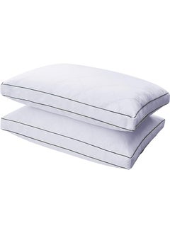 Somerfield Somer Field - Gusset Bed Pillows for Sleeping - Queen Pillows 2 Pack-Cooling Pillows - Premium Soft Down Alternative Fill Supportive for Back, Stomach or Side Sleepers (Black Piping)  - Image 5