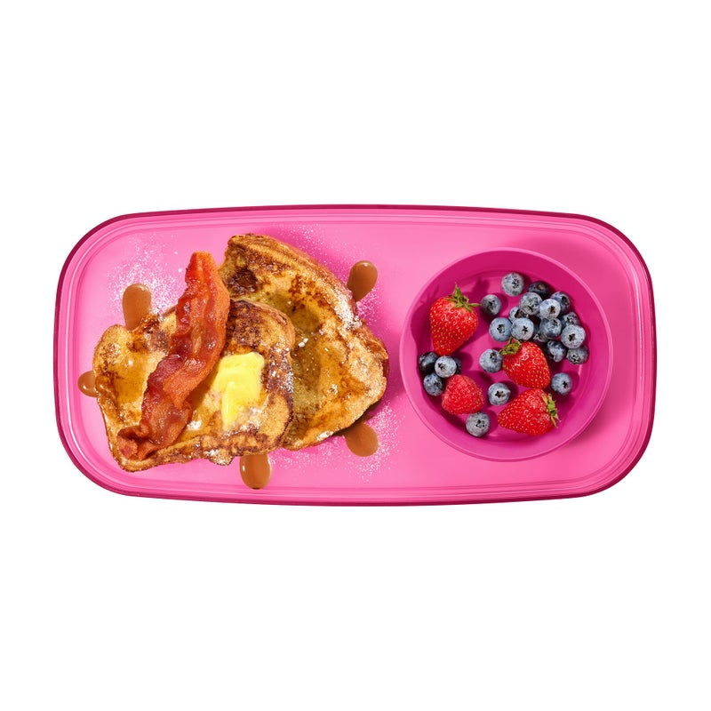 madesmart dipware Small Serving Plate, Stackable & Removable Dip Bowl for Salsa, Queso, Salad, Olives, Dishwasher & Microwave Safe, Multipurpose Plate & Bowl, Pink - Image 1