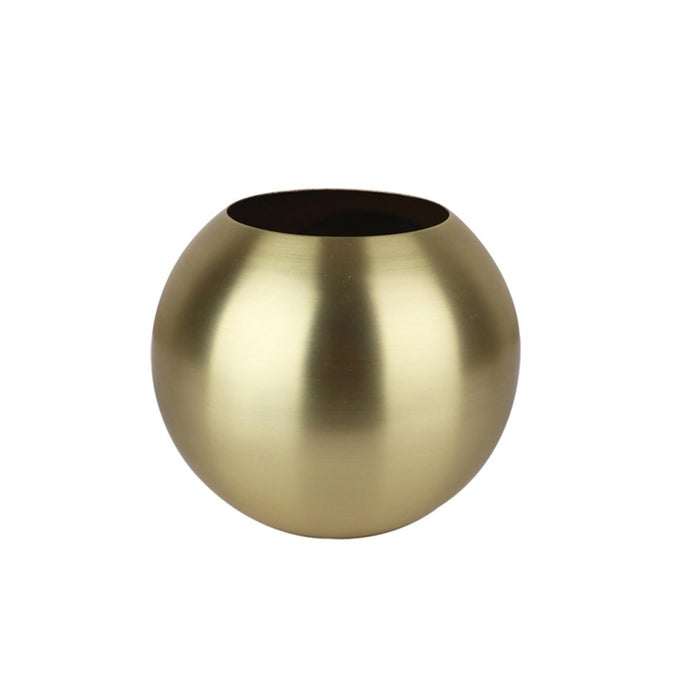 GOLD FLOWER VASE SMALL DECORATIVE METAL VASES FOR TABLE CENTERPIECES ROUND GOLD PLANT POT HOME DECOR IDEAL FOR WEDDINGS PARTIES ANNIVERSARY LIVING ROOM RESTAURANTS