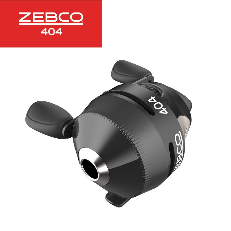 Zebco بكرة صيد زيبكو 404 سبينكاست، حجم 40، استرجاع باليد اليمنى، تنبيه عضّ مدمج، تروس معدنية متينة، دبوس التقاط من الفولاذ المقاوم للصدأ، مسبقة التحميل بخط صيد زيبكو بوزن 15 رطل، أسود - Image 4