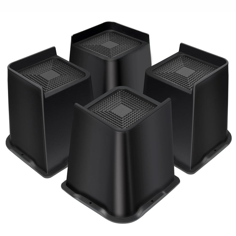 MixDora Bed Risers 6 inch Oversized Heavy Duty Furniture Risers LShape Table Riser Chair Raisers Lifter for Sofas Couches Desks Set of 4 Pack