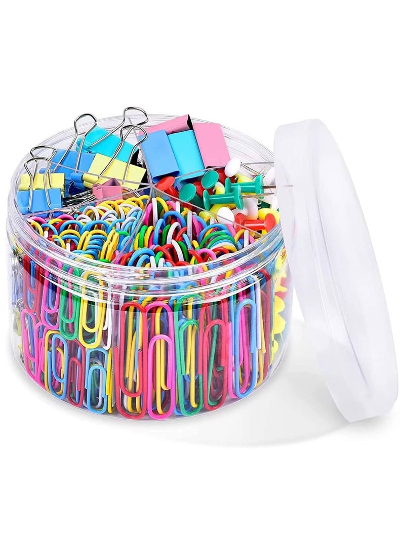 Generic 4 in 1 Paper Clip Set in Assorted Sizes Small Medium for Office Supplies, School, Teachers, Classrooms and Everyday Use - Image 1