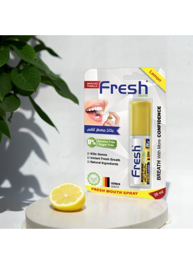 Fresh More Mouth Spray - Lemon Flavour Sugar-Free, Alcohol-Free Breath Spray, Instant Fresh Breath, Natural Oral Care, Portable Mouth Freshner Spray. - Image 2
