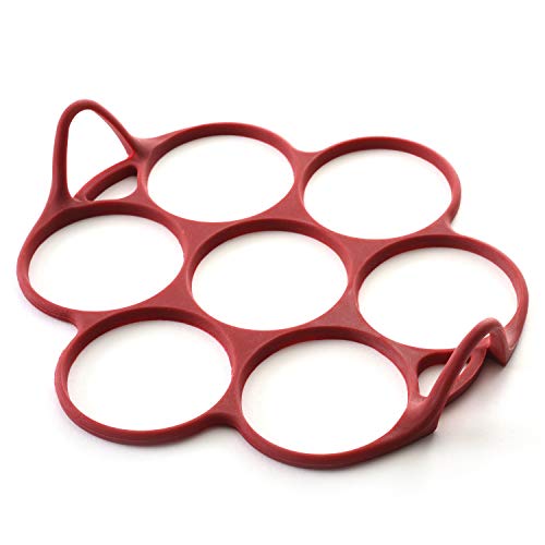 Norpro Norpro 957R Silicone Silver Dollar Pancake/ Egg Ring, 7 Count ,Red  - Image 1