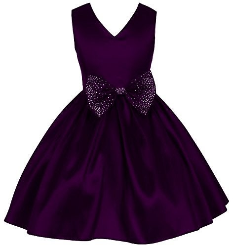 PINK WINGS Girl's Knee-Length' Frock (9-10 Years, Wine) - Image 1