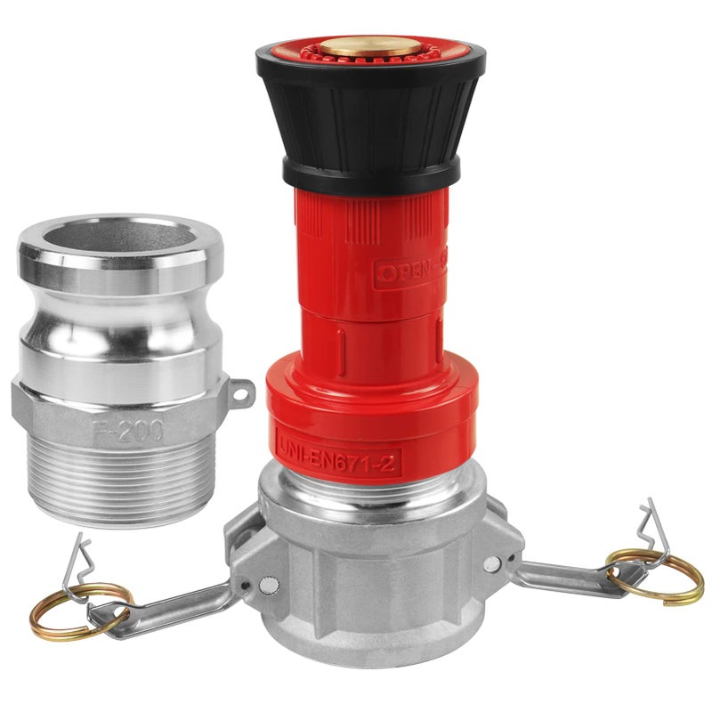 NOVINO فوهة خرطوم الحريق NOVINO 2 بوصة NPSH للاستخدام الصناعي الثقيل مع ملحقات كاملوك من الألمنيوم