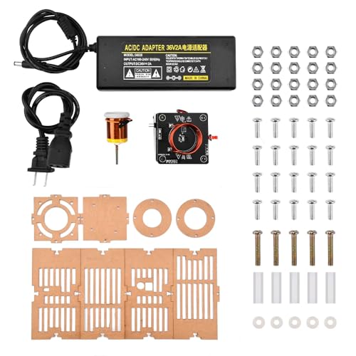 Yoqanr Tesla Coil Frequency HFSSTC Electronic Candle 3640V DC High Frequency Tesla Coil Plasma Flame Experimental Coil Set with Power Adapter Shell Accessories Science Experiment Model - Image 5