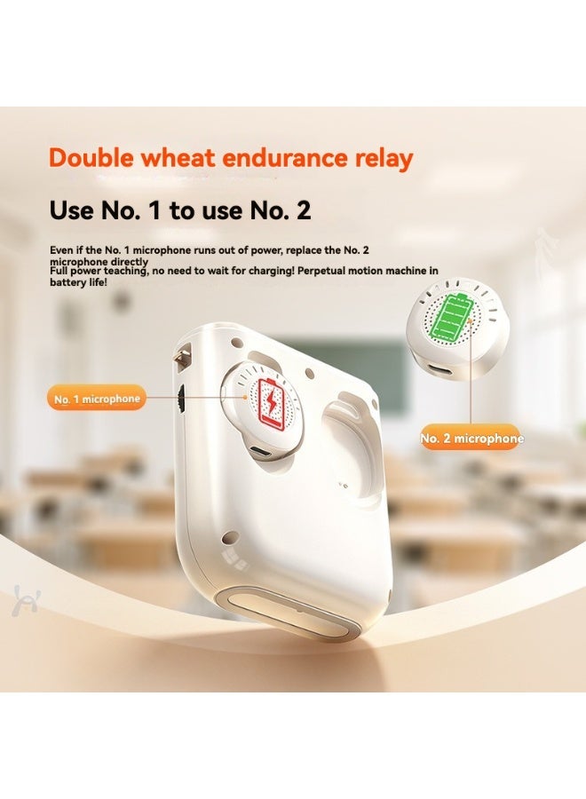M MIAOYAN Portable Voice Amplifier Speaker 10W with 2 Wireless Magnetic Microphones for Teaching Speech - Image 4